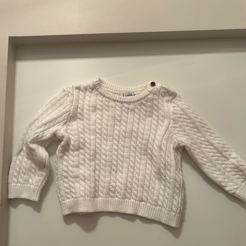 White Cable Knit Sweater